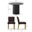 Ensemble de table de salle à manger pour 4 personnes avec table ronde et 4 chaises rembourrées en lin-766956707