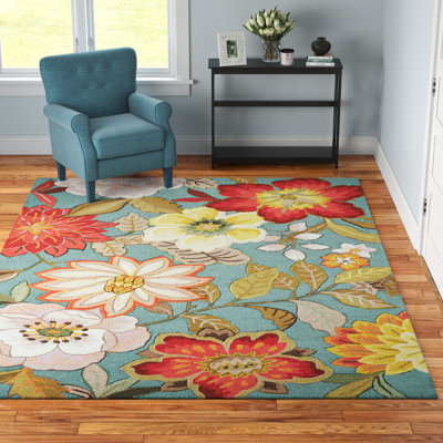 Andover Mills™ Modoc Hand Hooked Floral Rug & Reviews | Wayfair