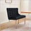 Banc en velours pour causeuse double, sièges de cuisine et de salle à manger, banc capitonné à 2 places avec boutons faits à la main, dossier à oreilles, pieds en acier plaqué, ensemble moderne Mid-Century, paquet simple-1979859532