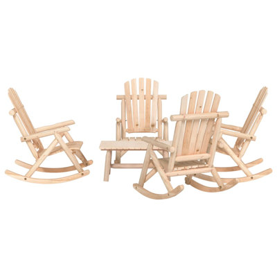 Solid Wood 4 - Person Seating Group