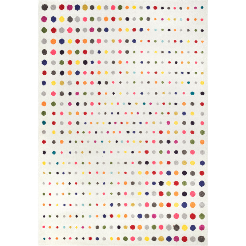 Latchford Polka Dots Indoor Rug, Rectangle 9' x 12'