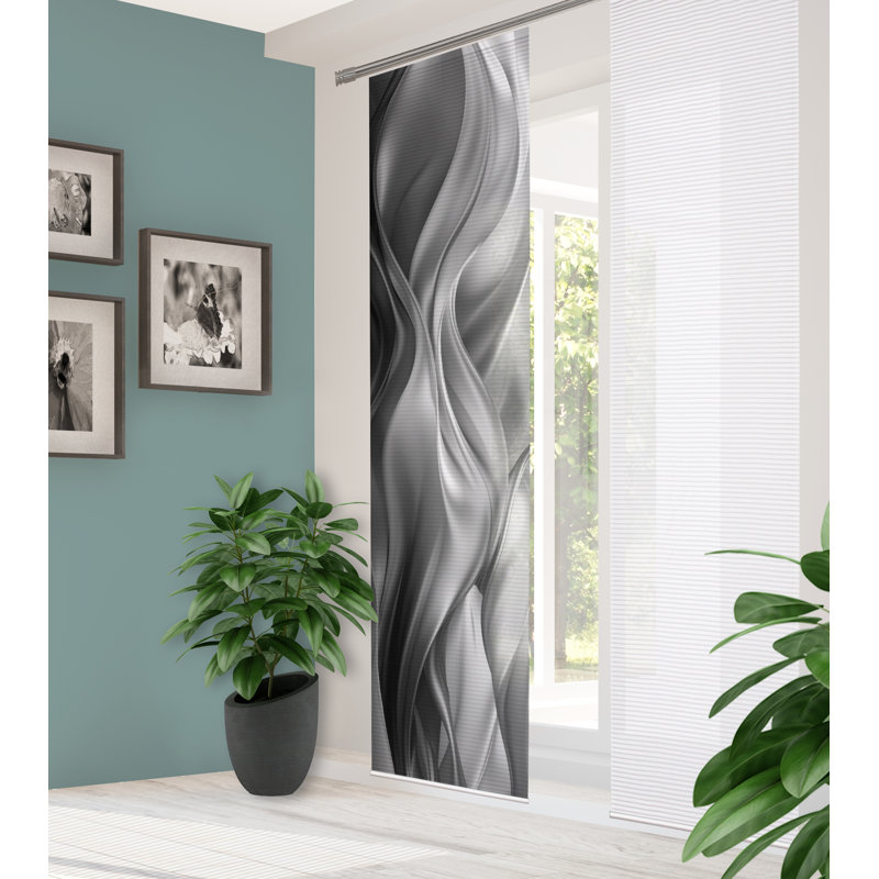 Polyester Semi Sheer Track Insert Sliding Panel Panel, in Grey