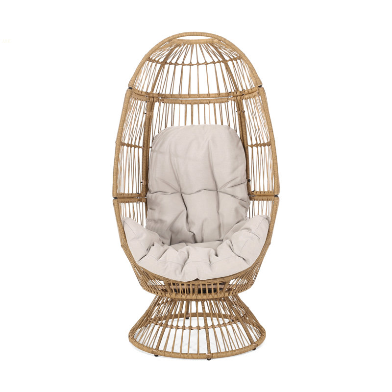 RESEDA SWIVEL PATIO  EGG CHAIR, Beige, Natural