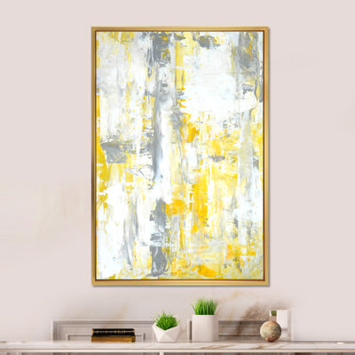 «Gray and Yellow Colorfields», reproduction d'art sur toile encadrée