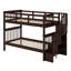 Lit superposé d'escalier avec rangement et garde-corps pour chambre à coucher, dortoir-89536346
