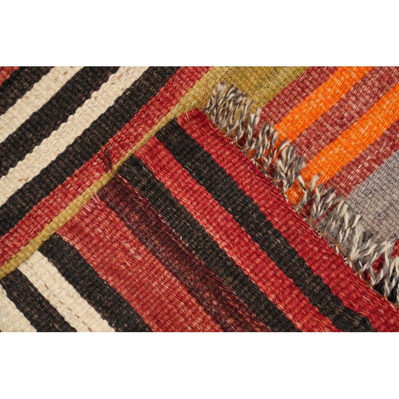Tapis rayé en laine Kilim