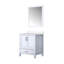 Meuble-lavabo blanc l 30 po x P 22 po, comptoir en quartz blanc et miroir de 28 po