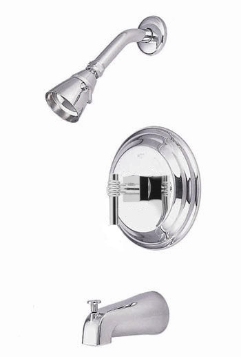 Robinet de baignoire et douche à contrôle de volume avec poignées leviers Fortress, Chrome poli