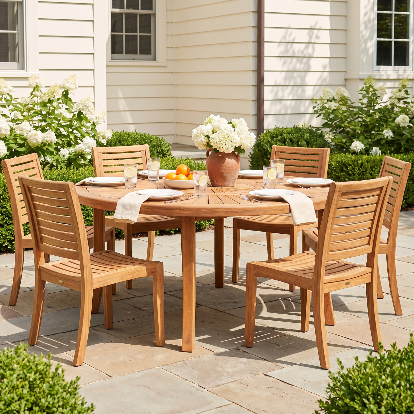 Ross Acacia Patio Dining Set, 8, 29.5" H x 70" W x 70" D
