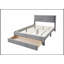 Lit luxueux de style contemporain avec tiroir de rangement et tête de lit en velours côtelé gris pour chambre à coucher moderne