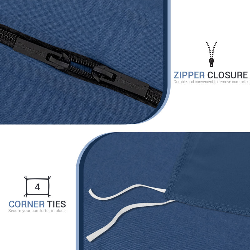 Microfiber Solid Colour Duvet Cover Set with Pillow Shams Included, Single Duvet Cover Set + 2 Additional Pieces