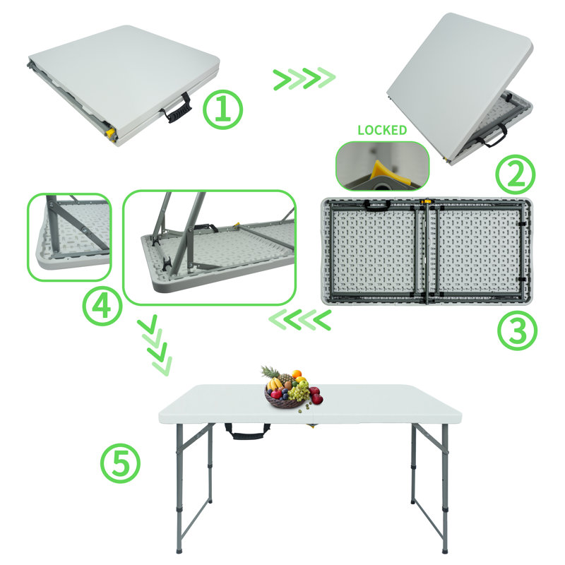 Table pliante en plastique 48 po 48 po