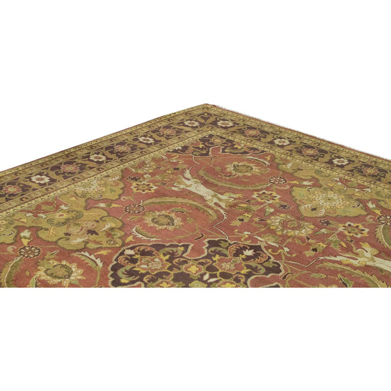 Tapis rouille / brun / beige noué à la main de haute qualité