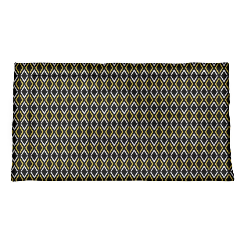 Taie décorative Katelyn Elizabeth, Microfibre, Très grand, Noir / Jaune