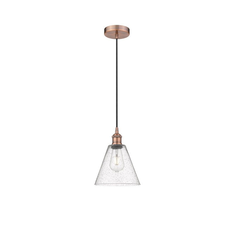Luminaire suspendu conique à 1 lumière Bluford, Cuivre antique