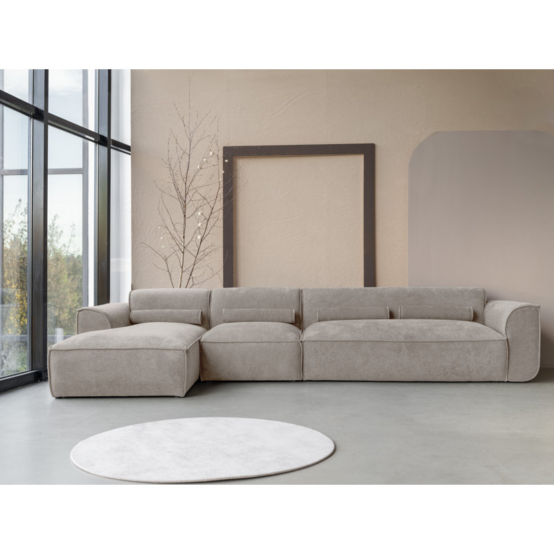 Flex Felix 6 Seater Corner Sofa , Left Hand Facing, Dark Beige
