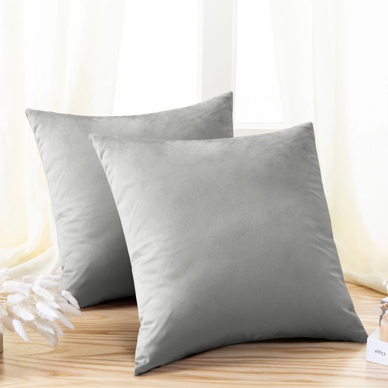Crushed Velvet Scatter Cushion Cover Set, Silver