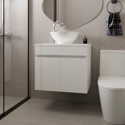Meuble-lavabo blanc avec 2 portes