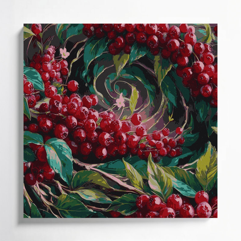 «Fruit Lingonberry», art mural sur toile, H 8 po x l 8 po