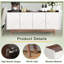 Buffet Buffet Buffet moderne de 55 pouces avec portes escamotables Buffet en bois avec rebord surélevé-1157452467