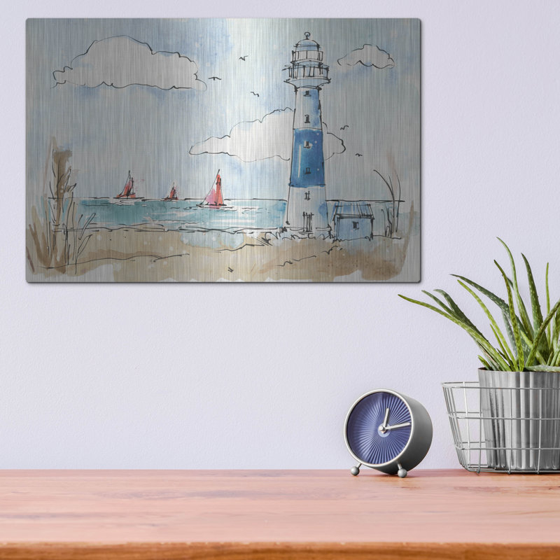 «Coastal Life II» par Anne Tavoletti, art mural en métal, H 12 po x l 16 po