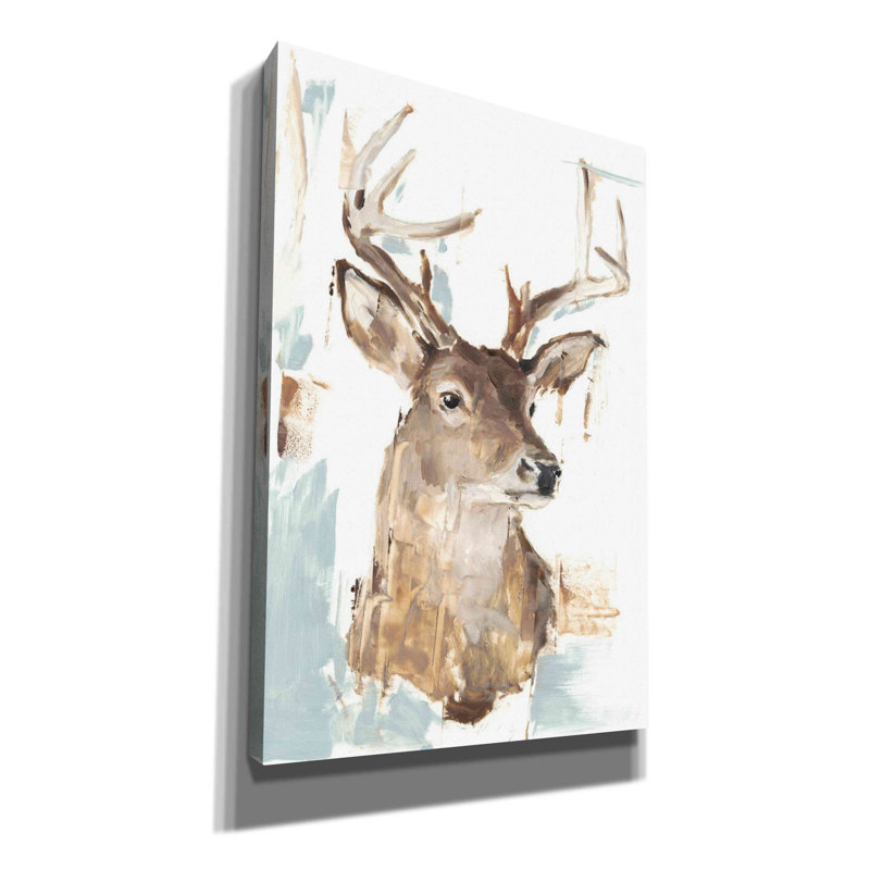 «Modern Deer Mount I» par Ethan Harper, art mural sur toile, H 60 po x l 40 po x P 1,5 po