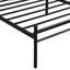 Structure de lit simple en métal noir TG, tête de lit à panneau en bois, système de stabilité durable, silencieux et silencieux, rangement sous le lit à 10,8 po de hauteur, facile à assembler avec les outils inclus, sans boîte