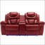 Causeuse de cinéma maison inclinable manuelle avec rangement escamotable, porte-gobelets et bande lumineuse à DEL pour le salon