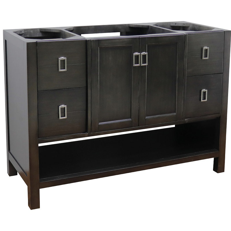 Base de meuble-lavabo simple 48 po Monterey seulement, Brun argenté