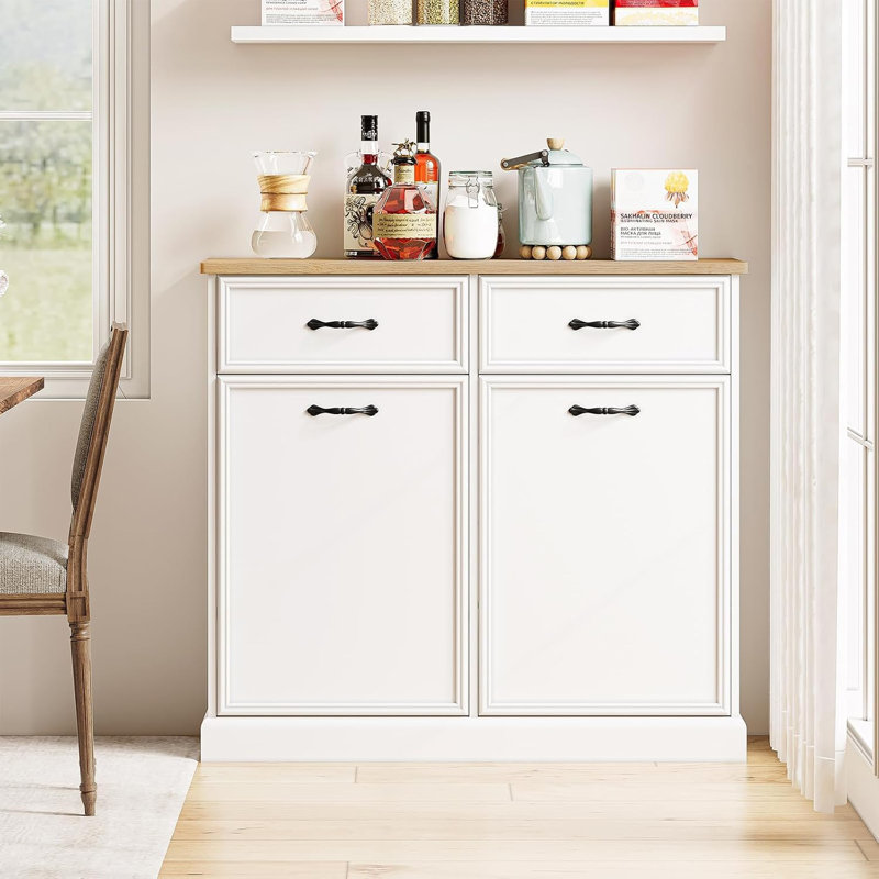 Freestanding 20 Gallon Double Tilt Out Trash Cabinet for Kitchen & Living Room