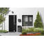 Porte d'entrée extérieure prémontée en acier Cynex 6777, inserts en acier inoxydable noir, style moderne, peint, largeur 91,4 cm x hauteur 203,2 cm, ouverture à droite vers l'intérieur.-93484015-93484011-93484037