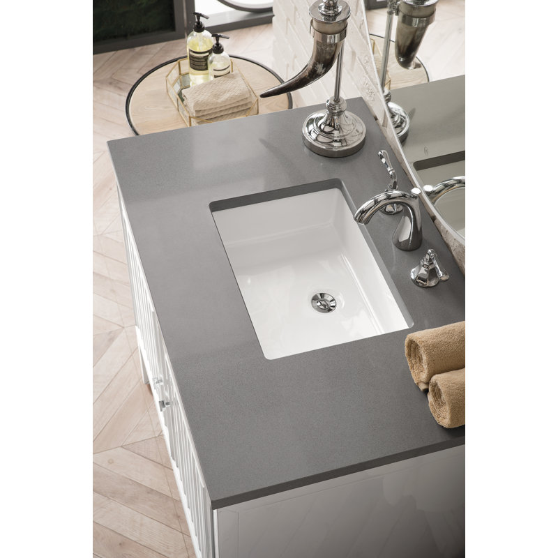 Athens 36'' W Single Vanity, Lime Delight, 8" Widespread, Glossy White