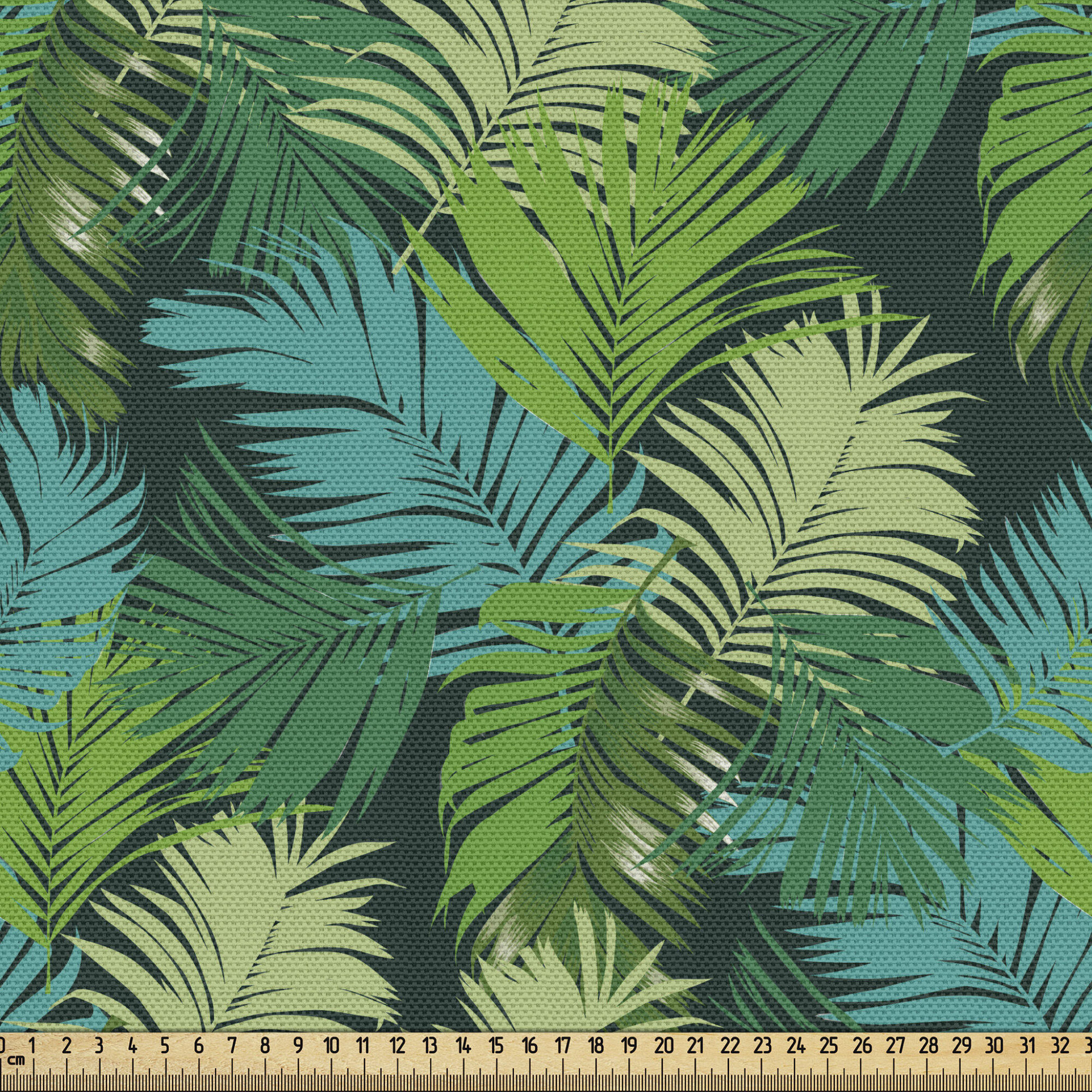Sol Leggings Teal Green Palm Trees Lush Print