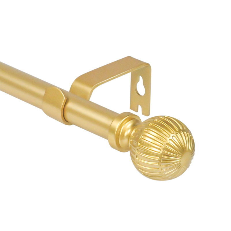 Tringle à rideaux télescopique simple 5/8 po Charlton Home®, Doré, 28" - 120"