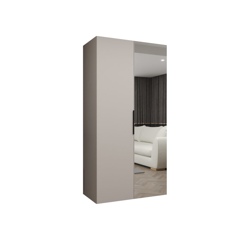 Manufactured Wood Wardrobe, Grey/Black
