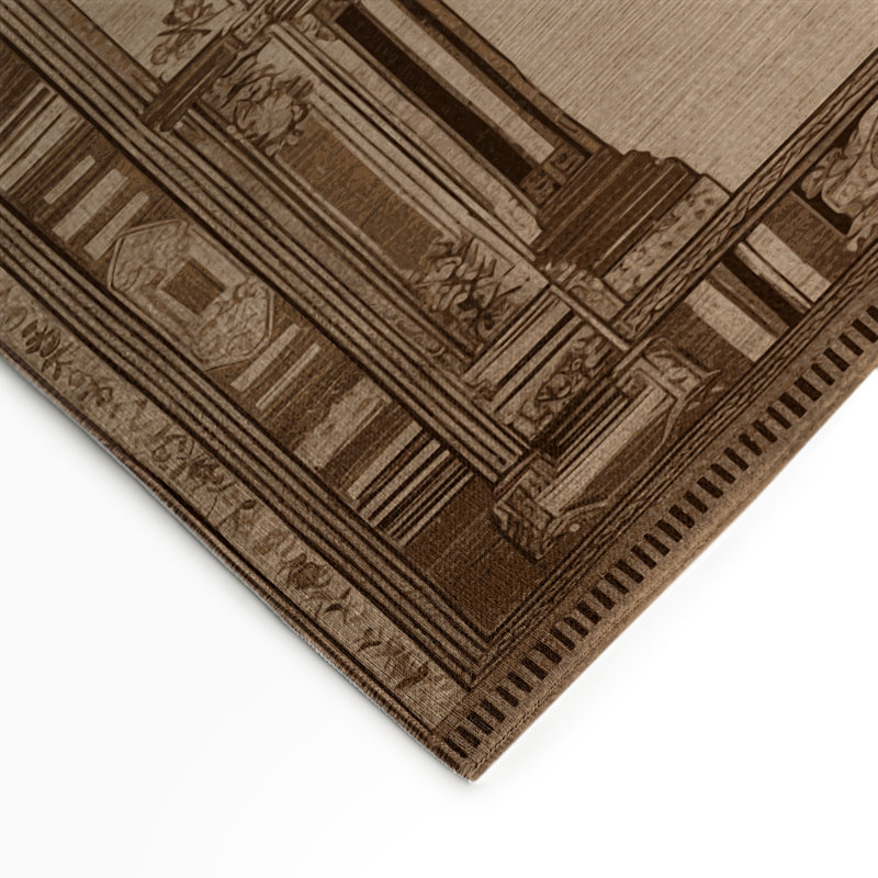 Tapis d'intérieur et d'extérieur brun français, Rectangulaire 3 pi x 5 pi