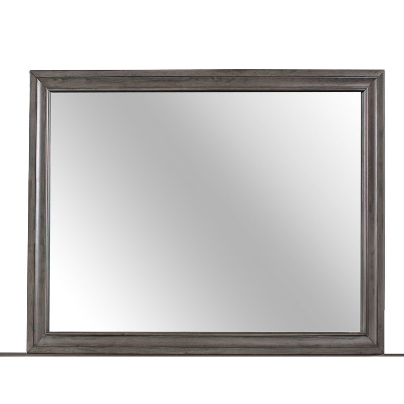 Miroir, Bois massif et bois manufacturé, Gris
