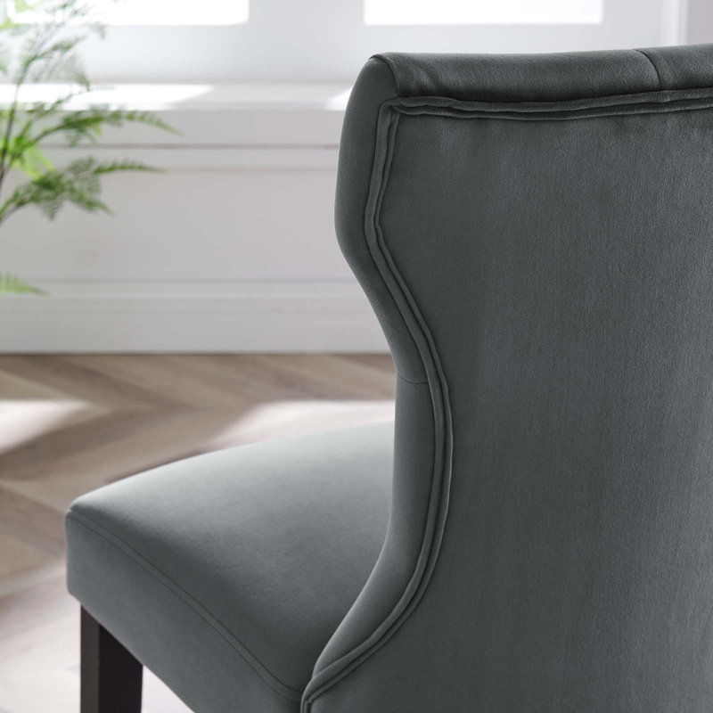 Modway Silhouette Performance Velvet Dining Chairs, Gray