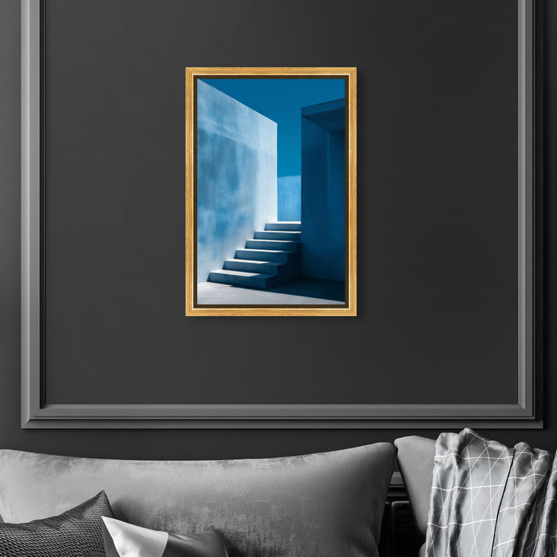 Deep Ocean Walls II Print by Oliver Gal, 31"H x 21"W, Gold Floater Frame