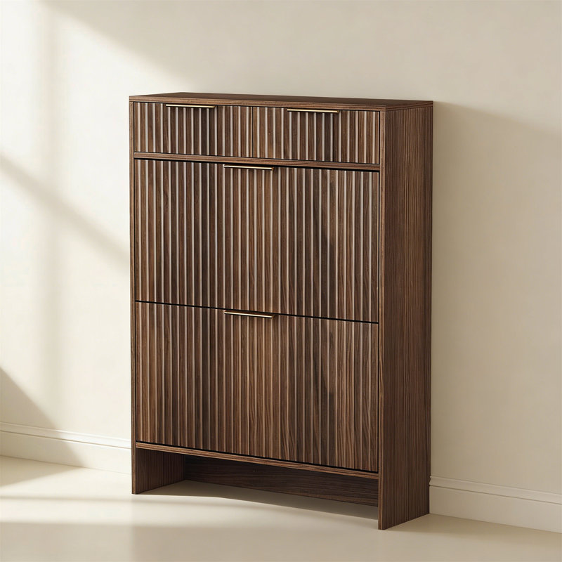 10 Pair Shoe Storage Cabinet, Brown
