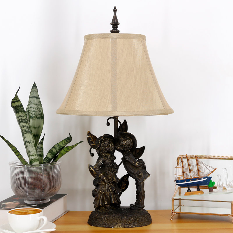 Lampe de table sculpture antique en résine