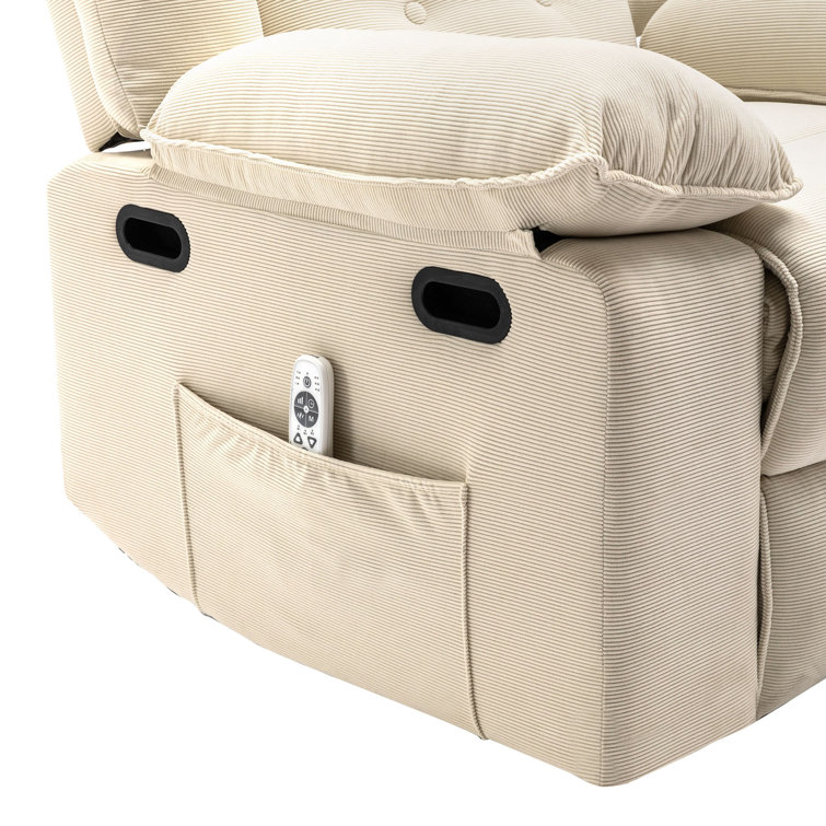 Emmaclaire Upholstered Lift Assist Recliner Latitude Run Body Fabric: Beige 100% Linen