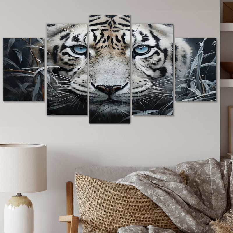 «Tiger Mysterious Watcher II» sur toile, reproduction de 5 pièces