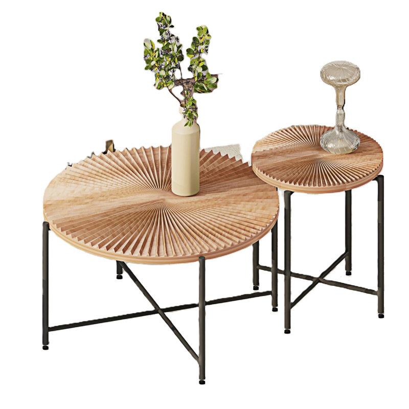 Ensemble de table basse et de bout, Bois naturel / brun