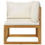Ensemble de salon de jardin modulaire en bois d'acacia massif crème-1845073981
