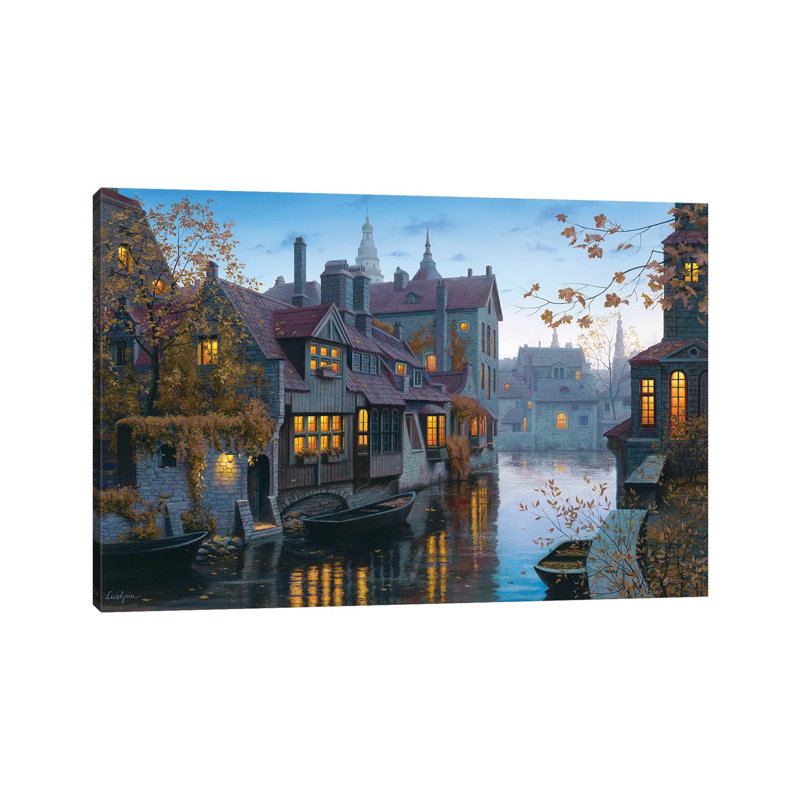 Autumn In Brugges by Evgeny Lushpin - Wrapped Canvas Gallery-Wrapped Canvas Giclée, 66.04 cm H x 45.72 cm W x 1.91 cm D