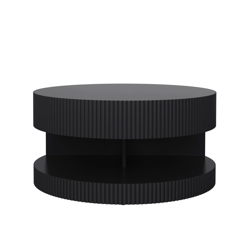 31.5'' Round Coffee Table(Only Including Coffee Table,Without Chairs), Black