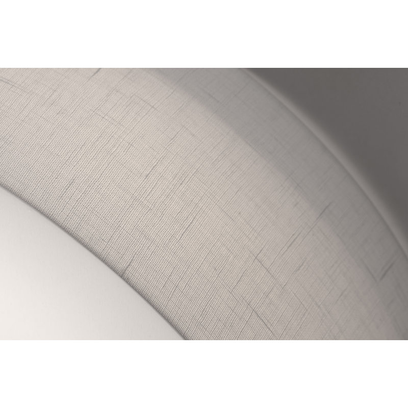 Plafonnier encastré cylindrique à 1 lumière Kley, Lin blanc, H 5,5 po x l 15 po x P 15 po, Non