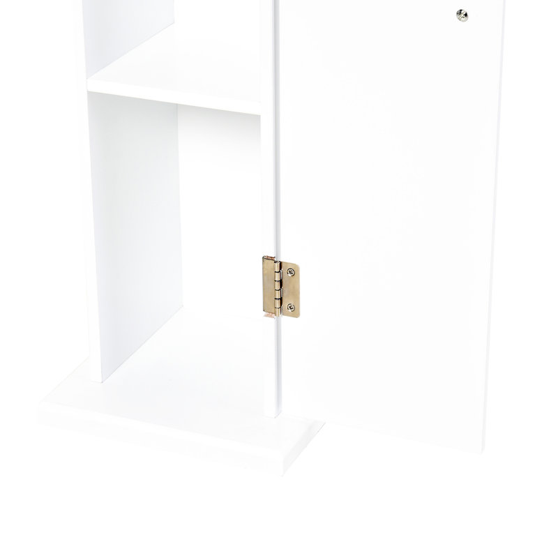 Armoire de salle de bain blanche - Petit rangement pour papier hygiénique de coin avec tablettes