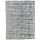 Silk Striped Area Rug in Gray/Black